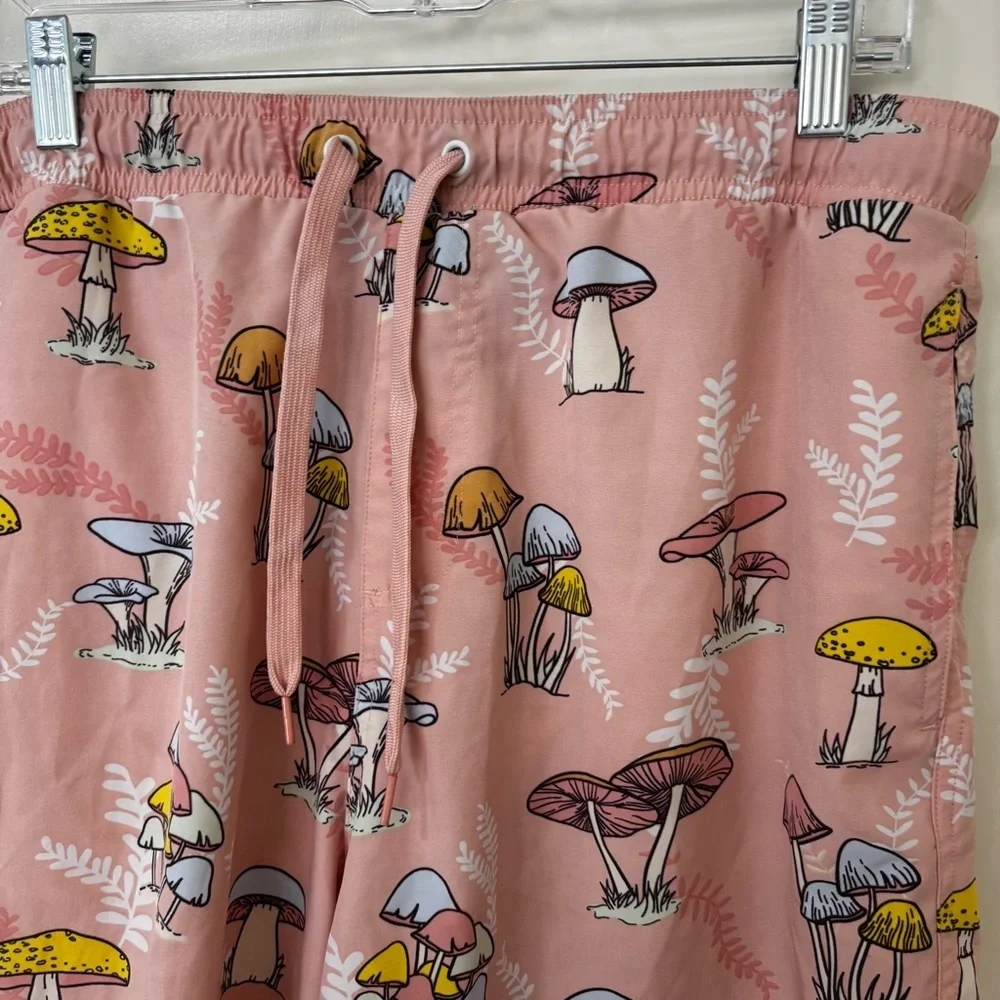 Fresh prints of bel air Mushroom Print Pink Drawstring swim surf beach Shorts